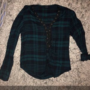 Lace up flannel